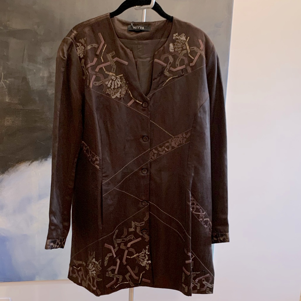 Nitya Silk Jacket With Embroidery And Beading From Paris
